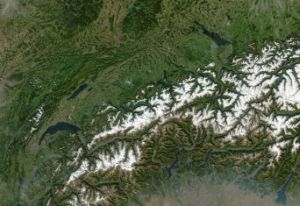 Satellitenaufnahme der Schweiz